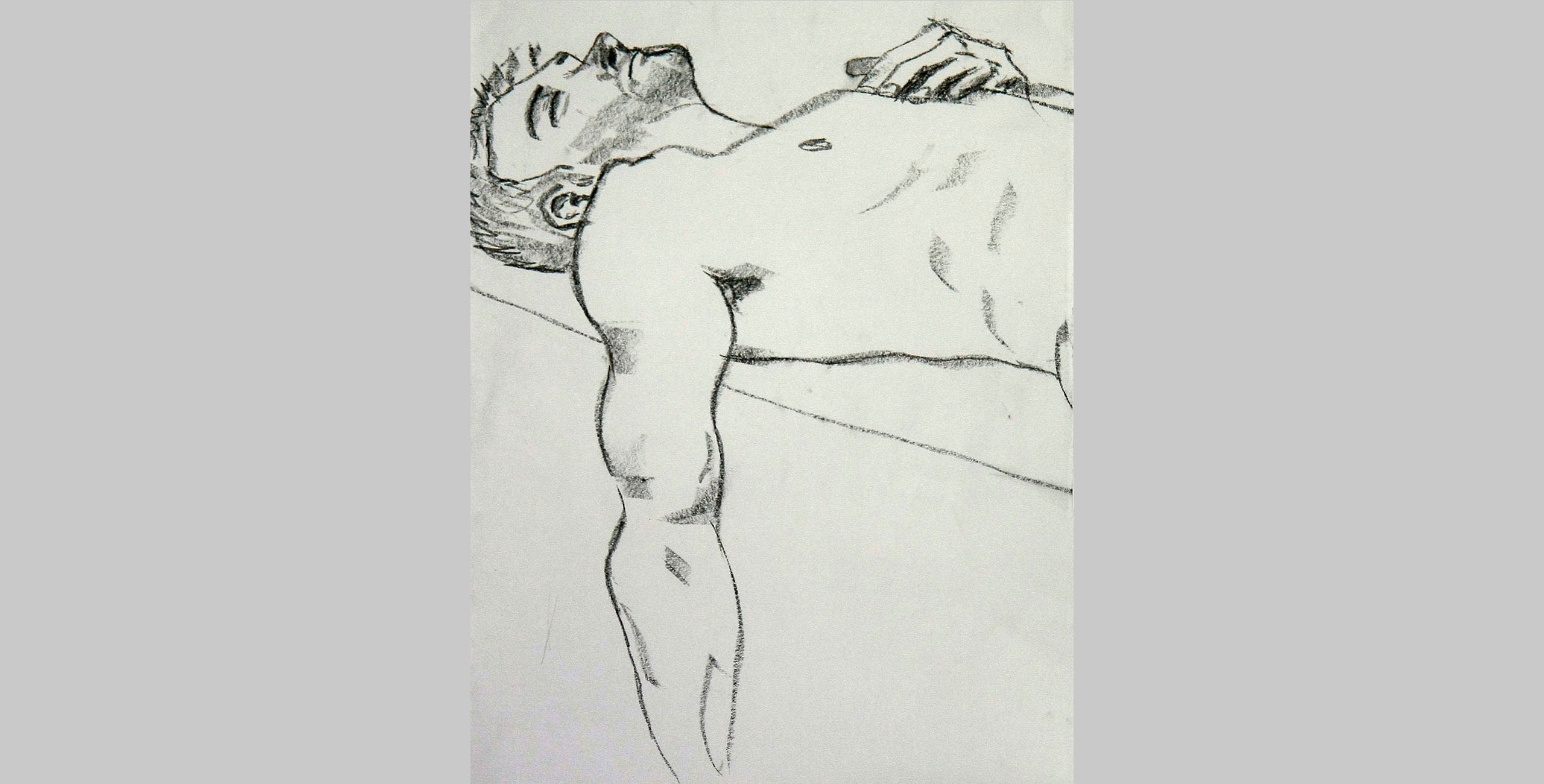 Relaxed Male, 2011, charcoal on paper