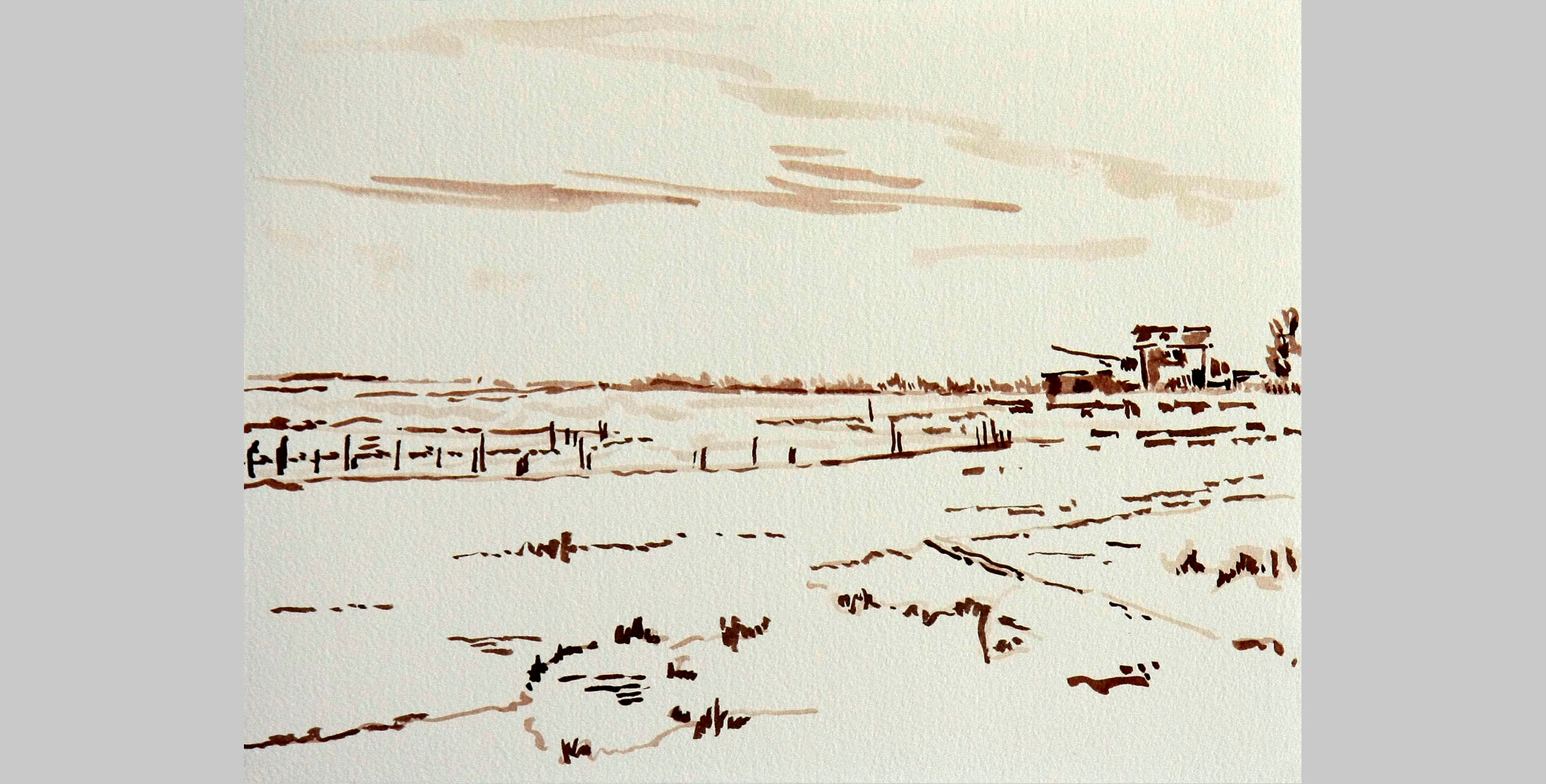 Landscape 1, 2011, pen and ink on paper