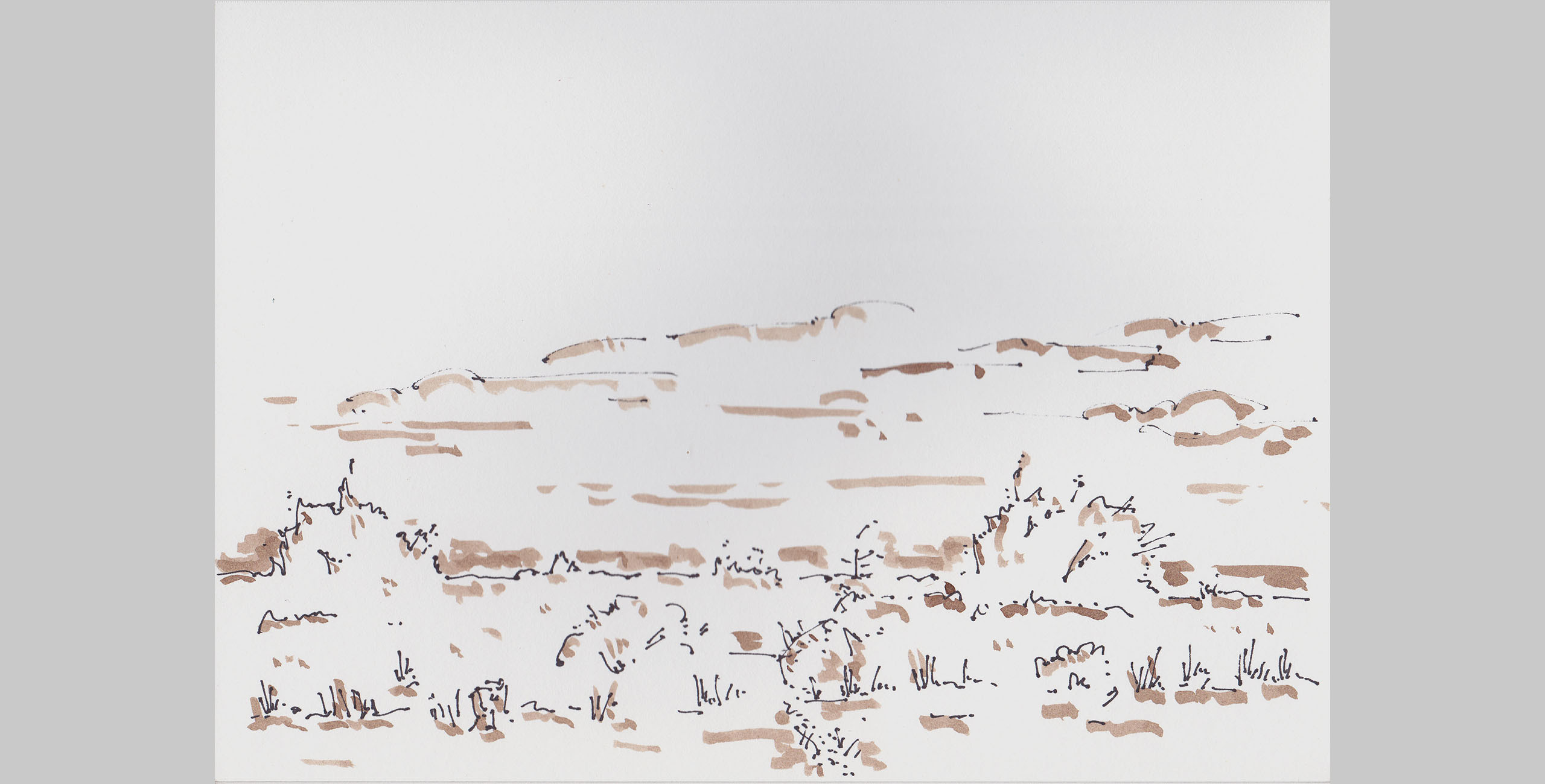 Landscape 18, 2014, pen, ink and pastel on paper