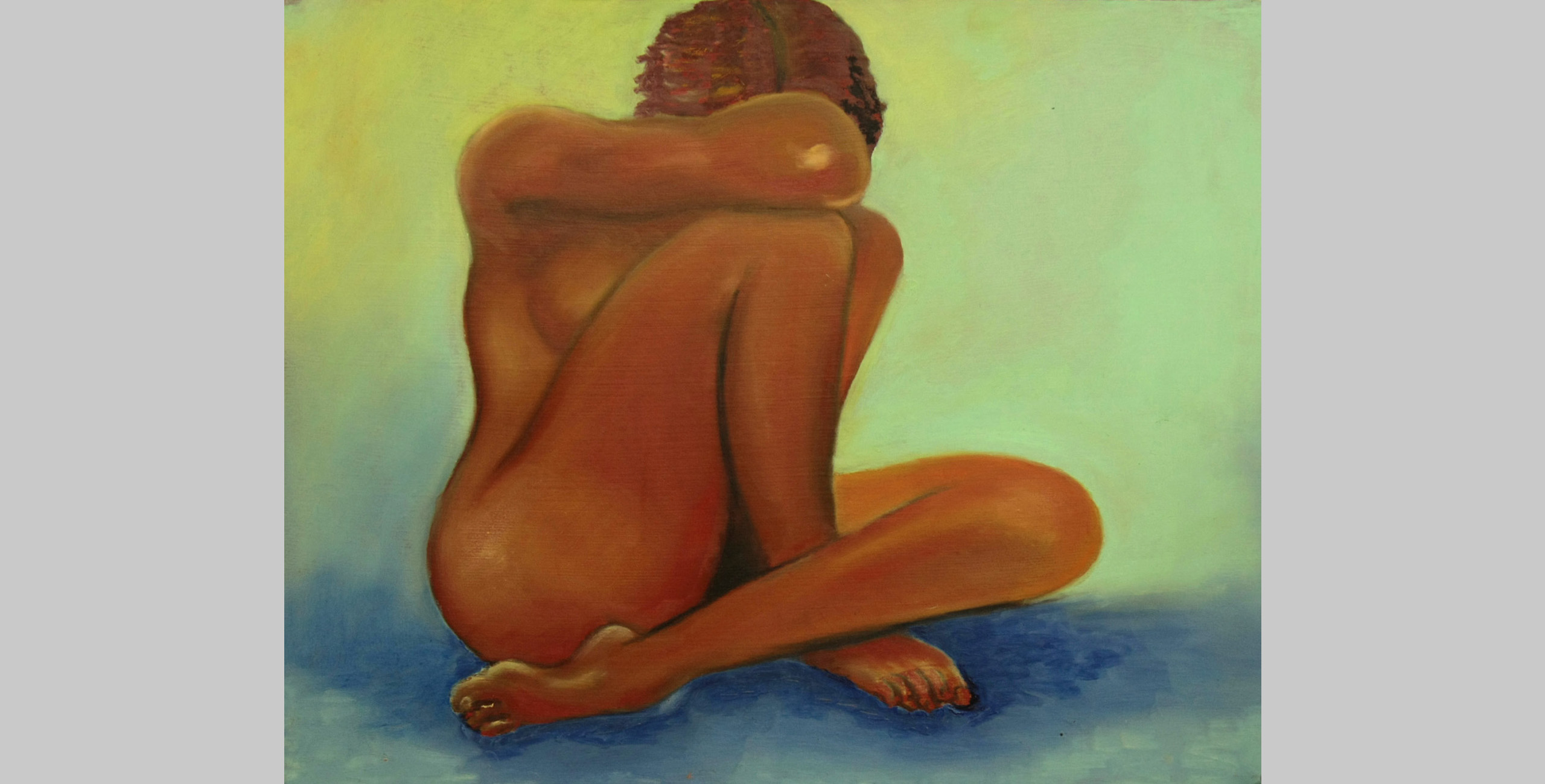 Seated Nude, 2009, oil bar on mat board, 16 x 20 in.