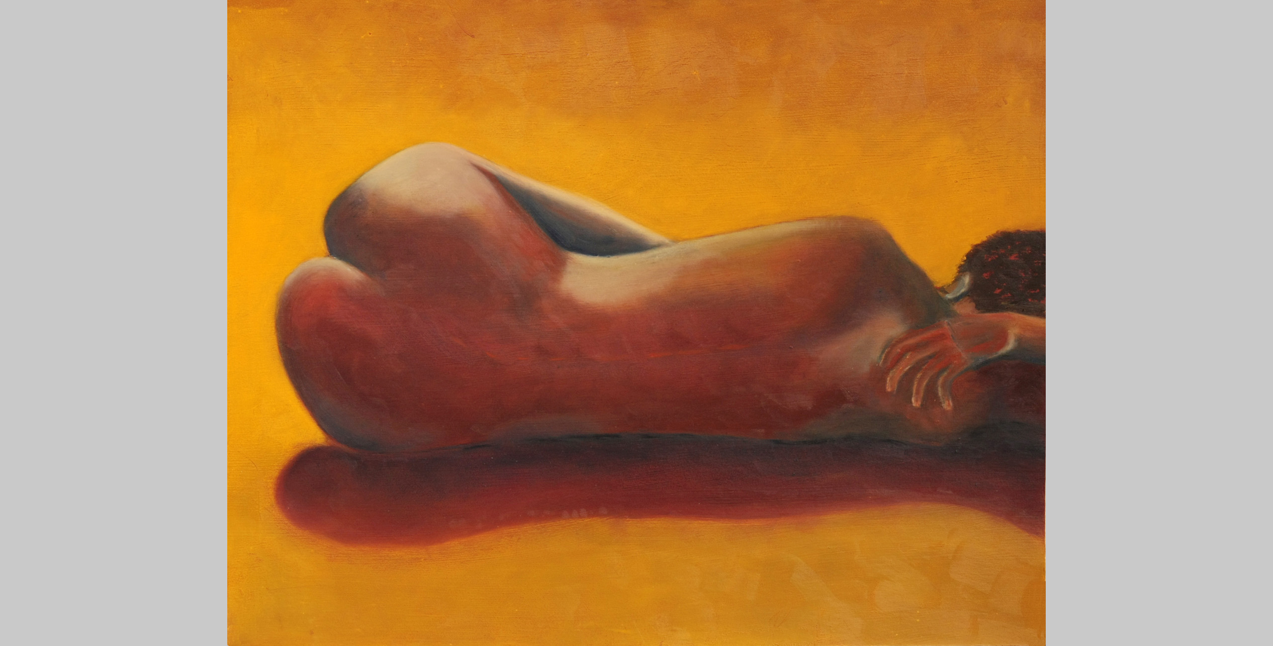 Golden Nude, 2009, oil bar on mat board, 16 x 20 in.