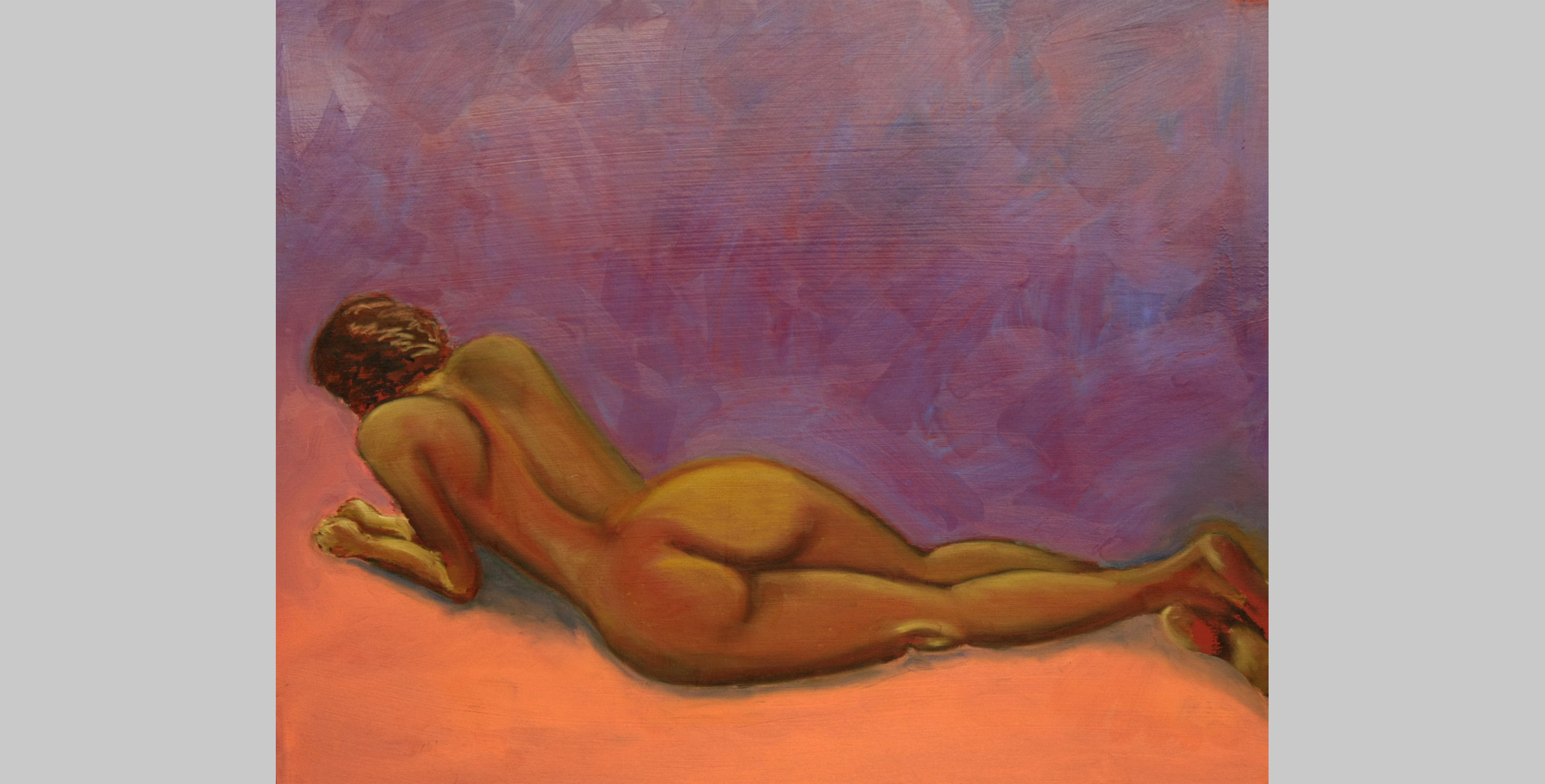 Reclining Nude, 2009, oil bar on mat board, 16 x 20 in.
