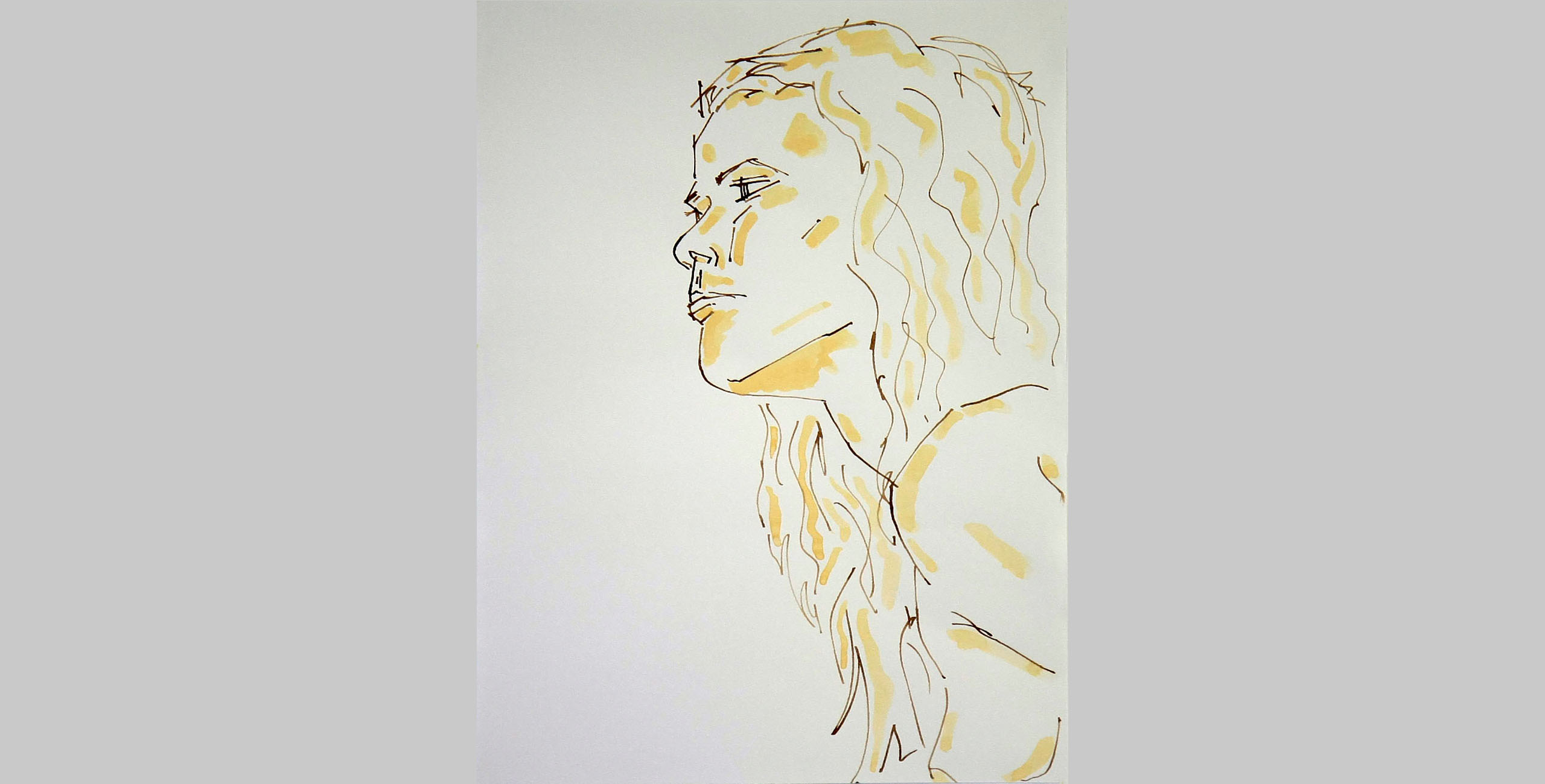 Young Woman, Portrait, 2011, pen and ink on paper