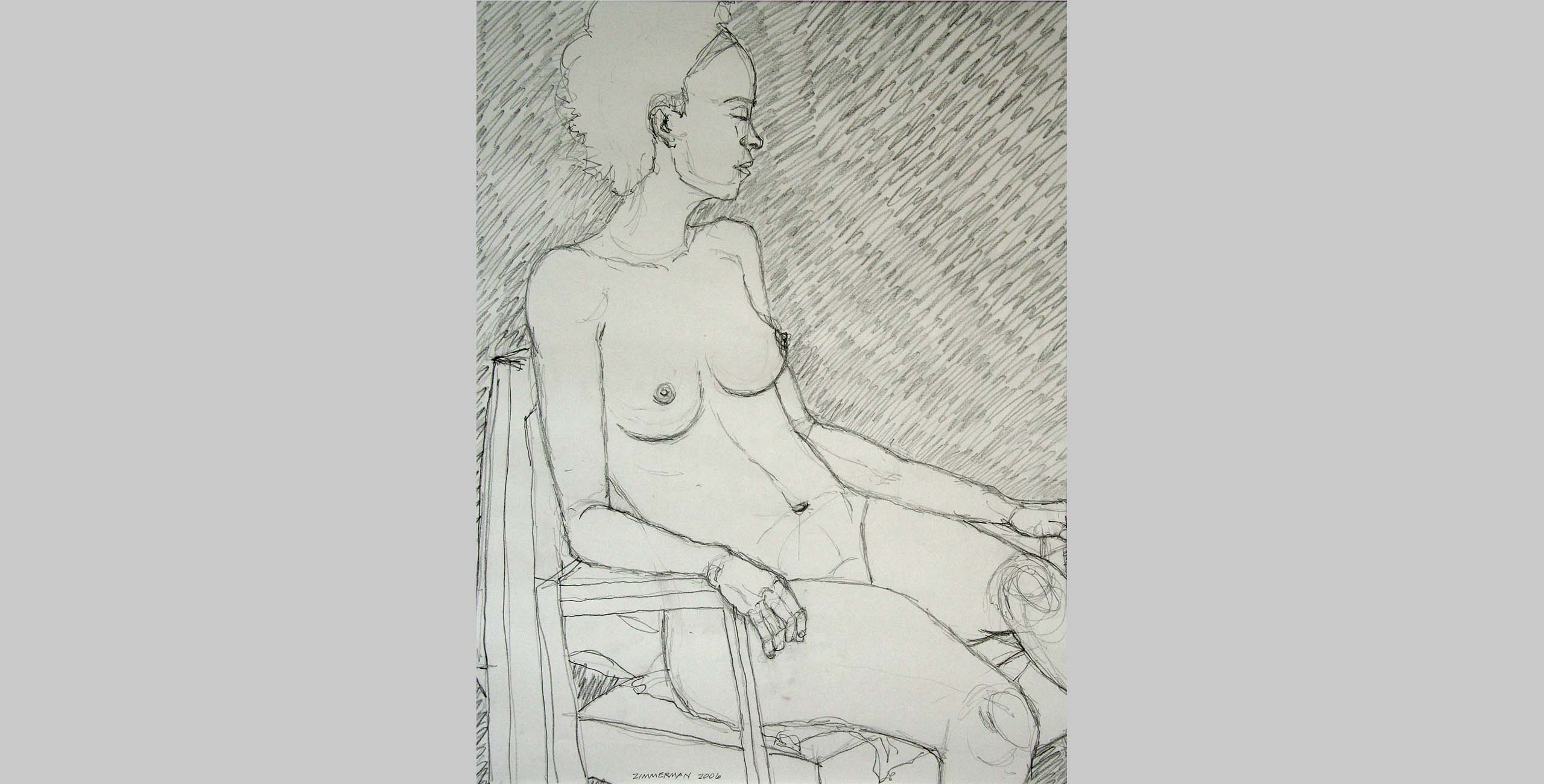 Seated Nude, 2006, graphite on paper, 14 x 18 in.
