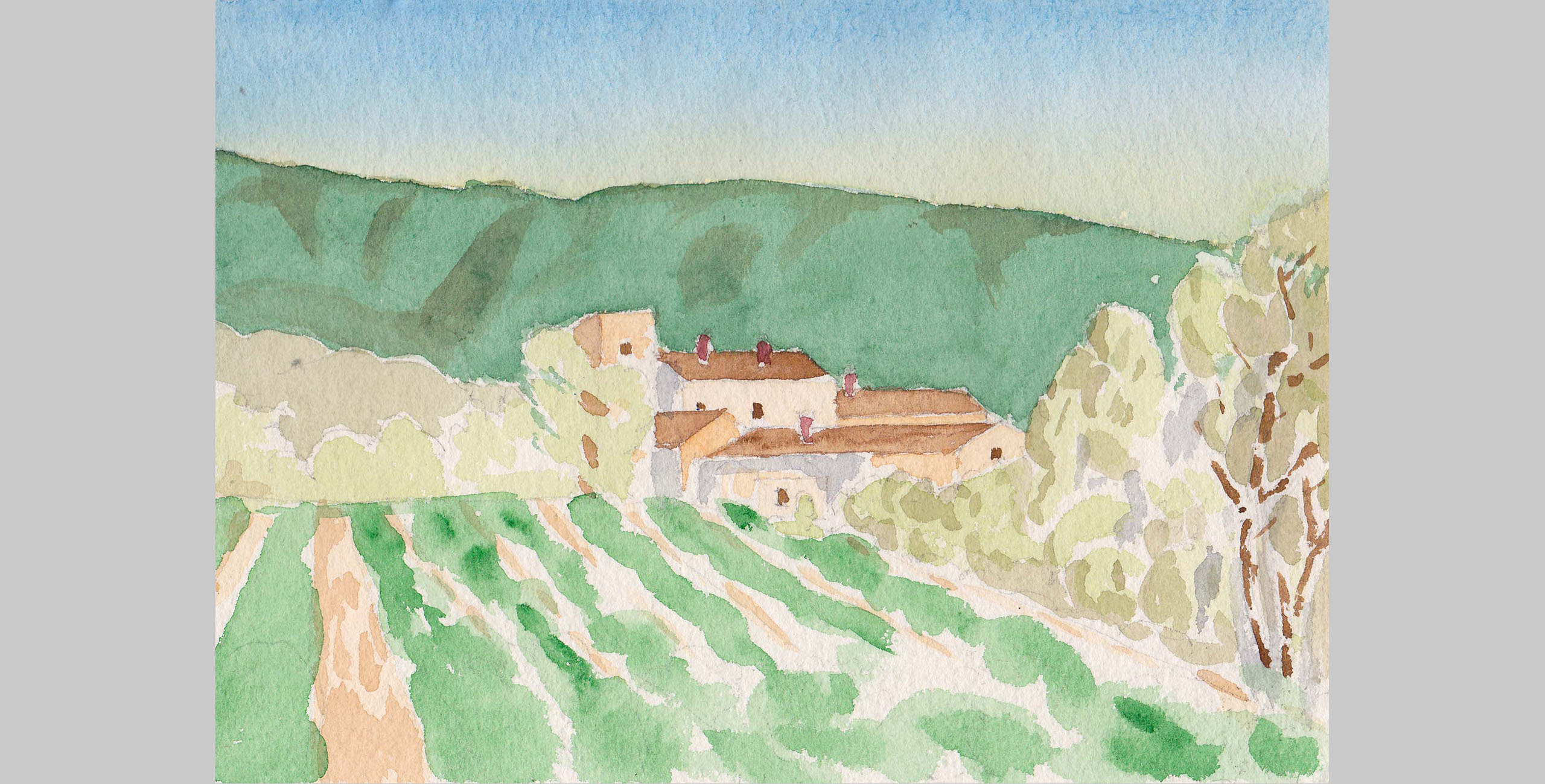 France 2, 2001, watercolor, 5 x 7 in.