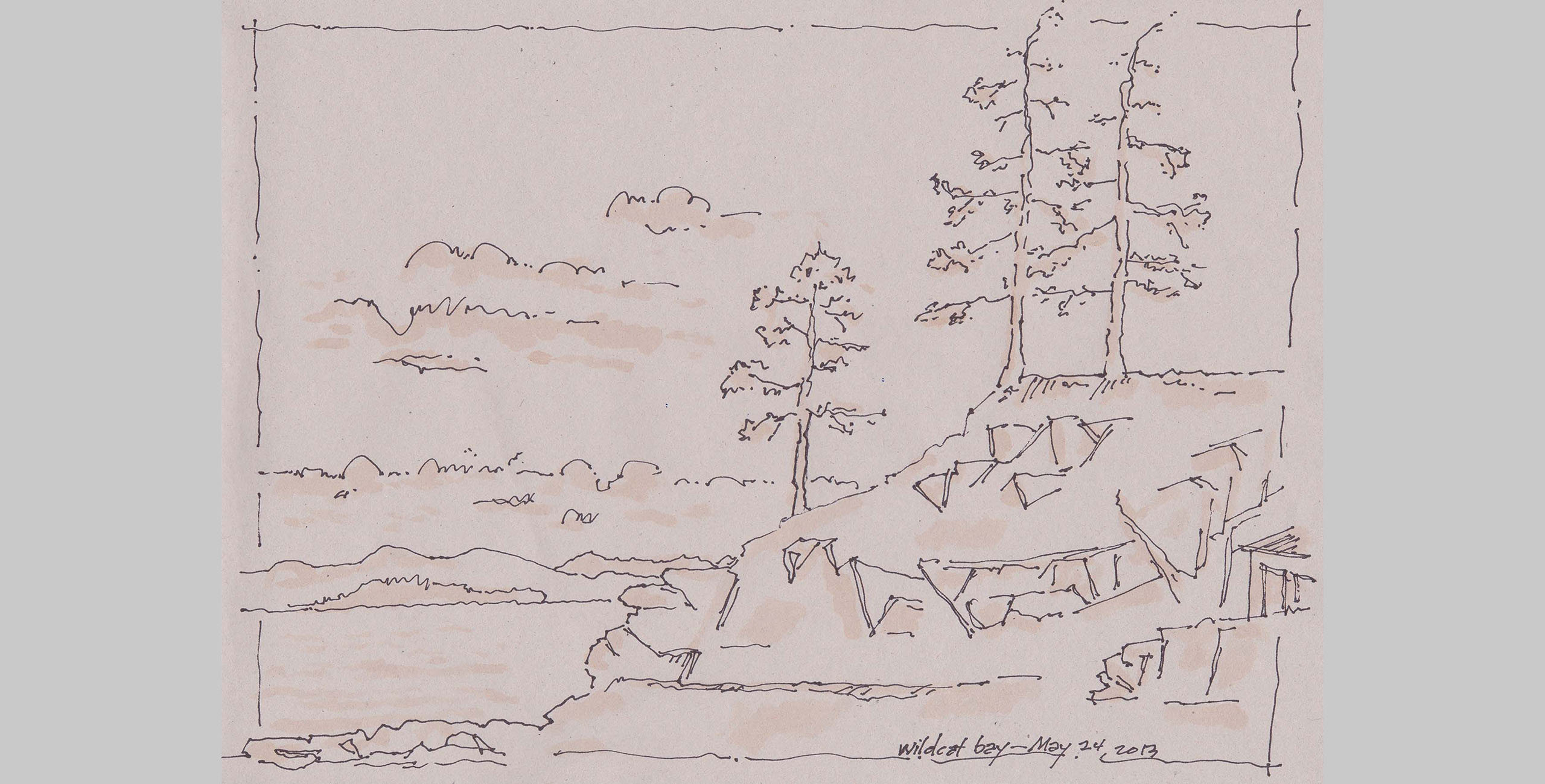 Landscape 3, 2013, pen and ink on paper
