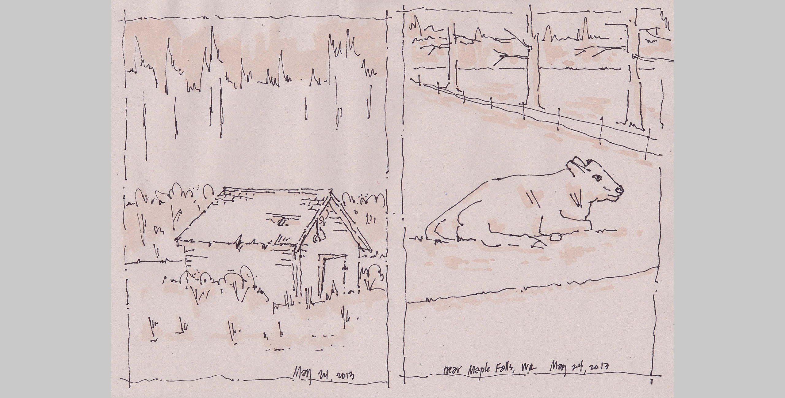 Landscape 4, 2013, pen and ink on paper