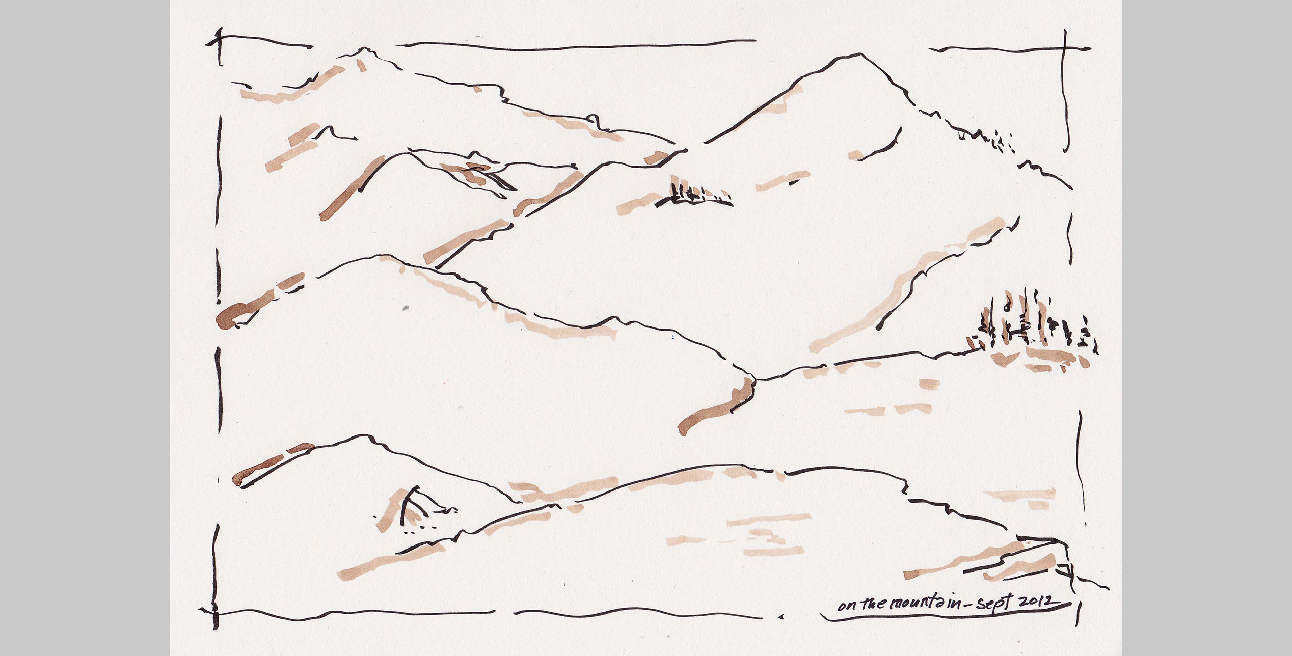 Landscape 6, 2012, pen and ink on paper