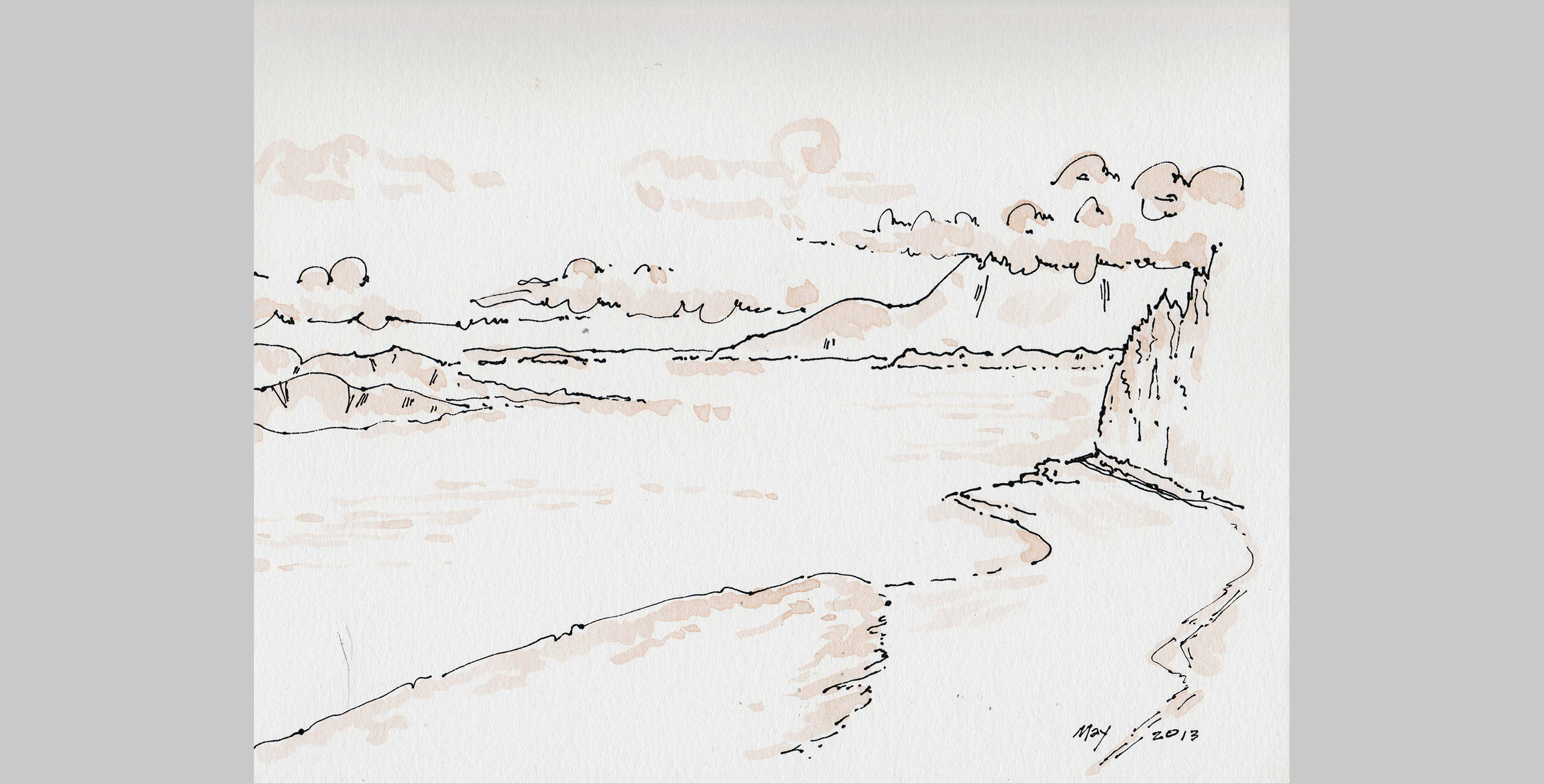 Landscape 9, 2013, pen and ink on paper