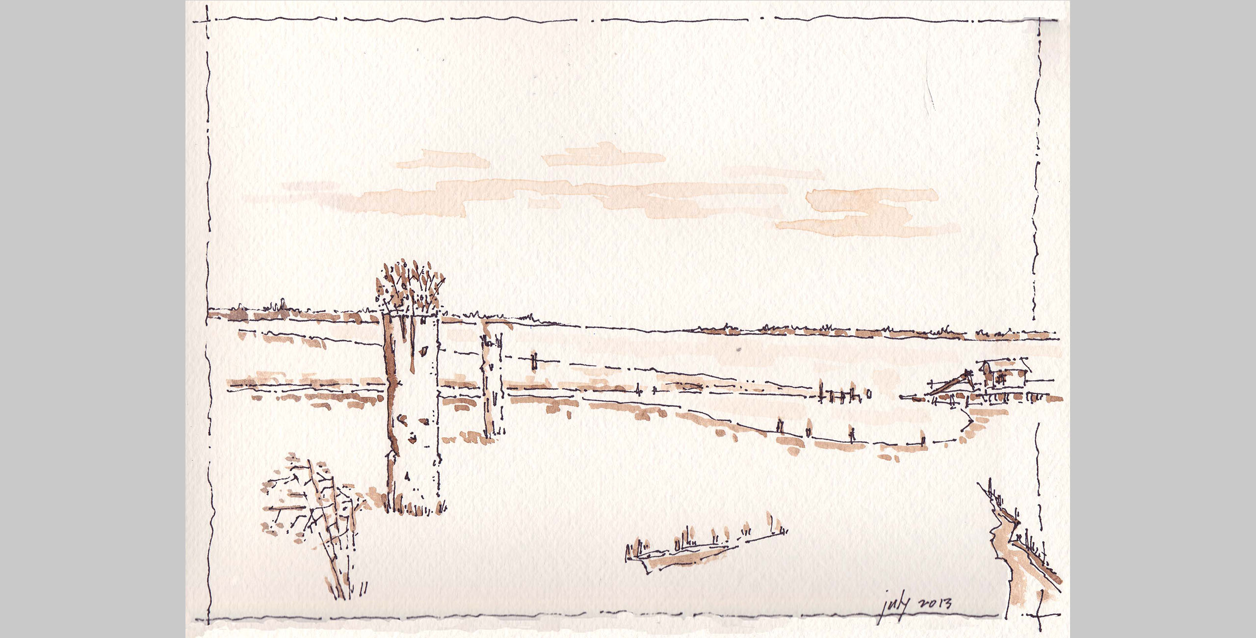 Landscape 10, 2013, pen and ink on paper