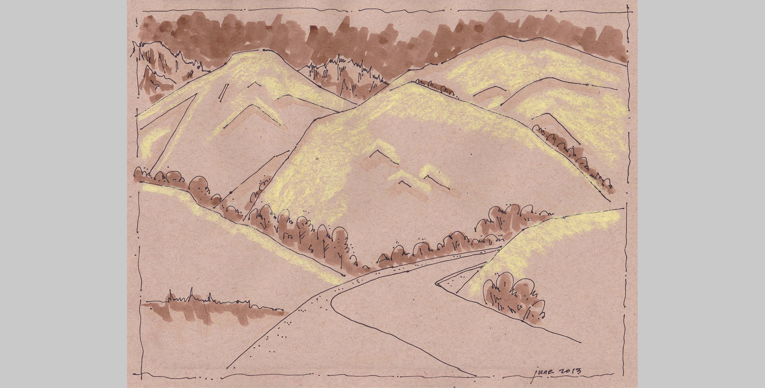 Landscape 14, 2013, pen and ink on paper